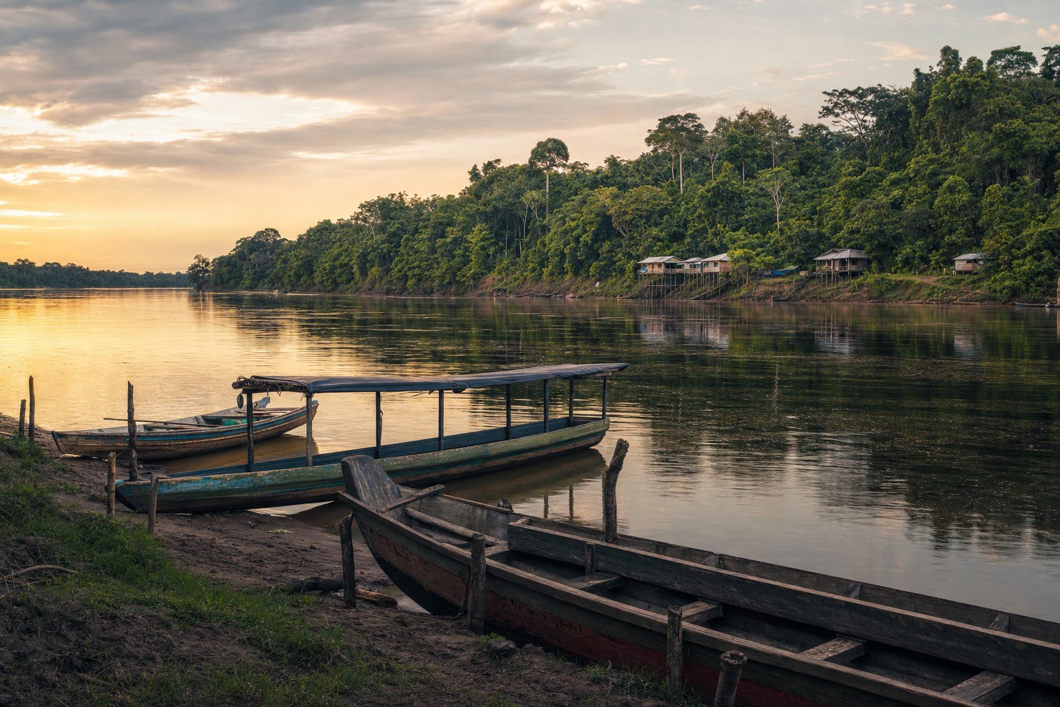 Amazon rainforest and river near Iquitos, the region around this center